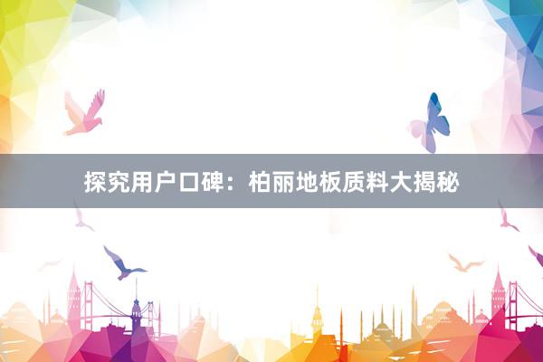 探究用户口碑：柏丽地板质料大揭秘
