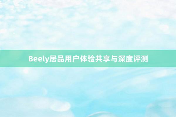 Beely居品用户体验共享与深度评测