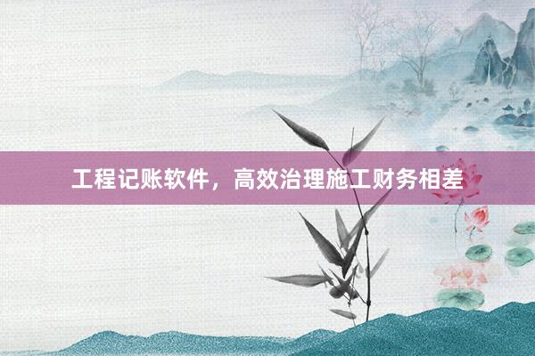 工程记账软件，高效治理施工财务相差