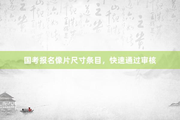 国考报名像片尺寸条目，快速通过审核